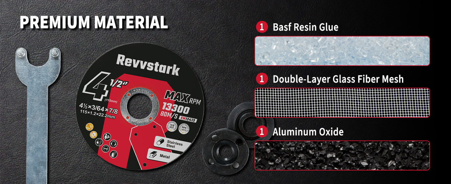 55 Pack Cut Off Wheels Industrial Grade 4 1/2 Cut Off Wheel, Ultra Thin 4-1/2" x 3/64" x 7/8" Cutting Wheel, Metal & Stainless Steel Cutting Discs for Angle Grinder, 30% Performance Up