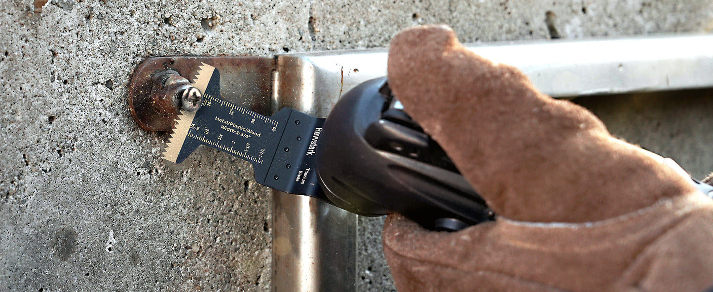 23PCS Titanium Oscillating Tool Blades, Revvstark Oscillating Saw Blades for Metal Nails Hard Material Wood Plastic, Multitool Blades Kits Fit for Dewalt Bosch Milwaukee Ryobi, with Storage Case