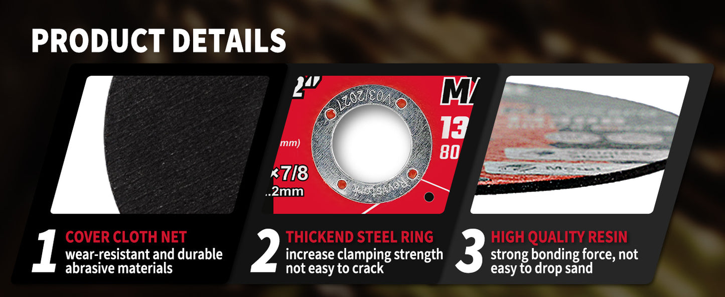 55 Pack Cut Off Wheels Industrial Grade 4 1/2 Cut Off Wheel, Ultra Thin 4-1/2" x 3/64" x 7/8" Cutting Wheel, Metal & Stainless Steel Cutting Discs for Angle Grinder, 30% Performance Up