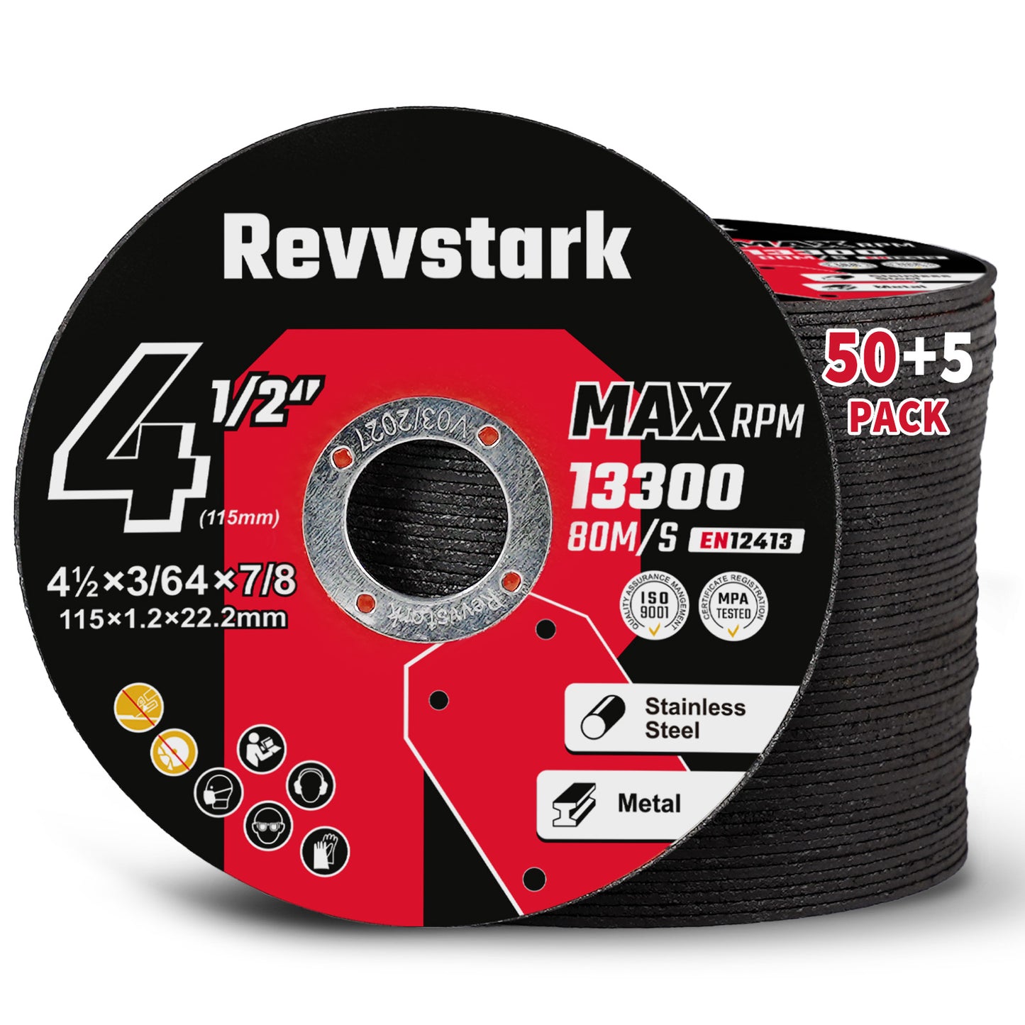 55 Pack Cut Off Wheels Industrial Grade 4 1/2 Cut Off Wheel, Ultra Thin 4-1/2" x 3/64" x 7/8" Cutting Wheel, Metal & Stainless Steel Cutting Discs for Angle Grinder, 30% Performance Up