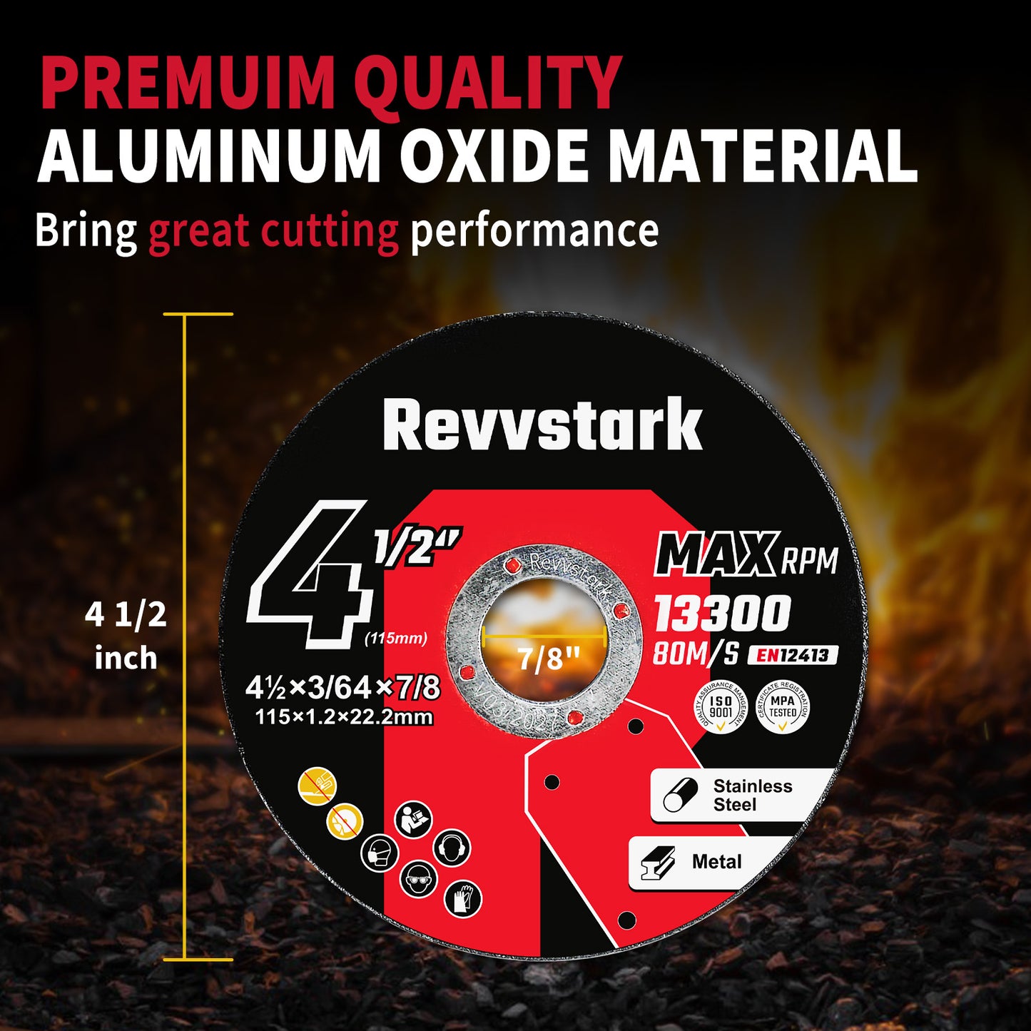 55 Pack Cut Off Wheels Industrial Grade 4 1/2 Cut Off Wheel, Ultra Thin 4-1/2" x 3/64" x 7/8" Cutting Wheel, Metal & Stainless Steel Cutting Discs for Angle Grinder, 30% Performance Up