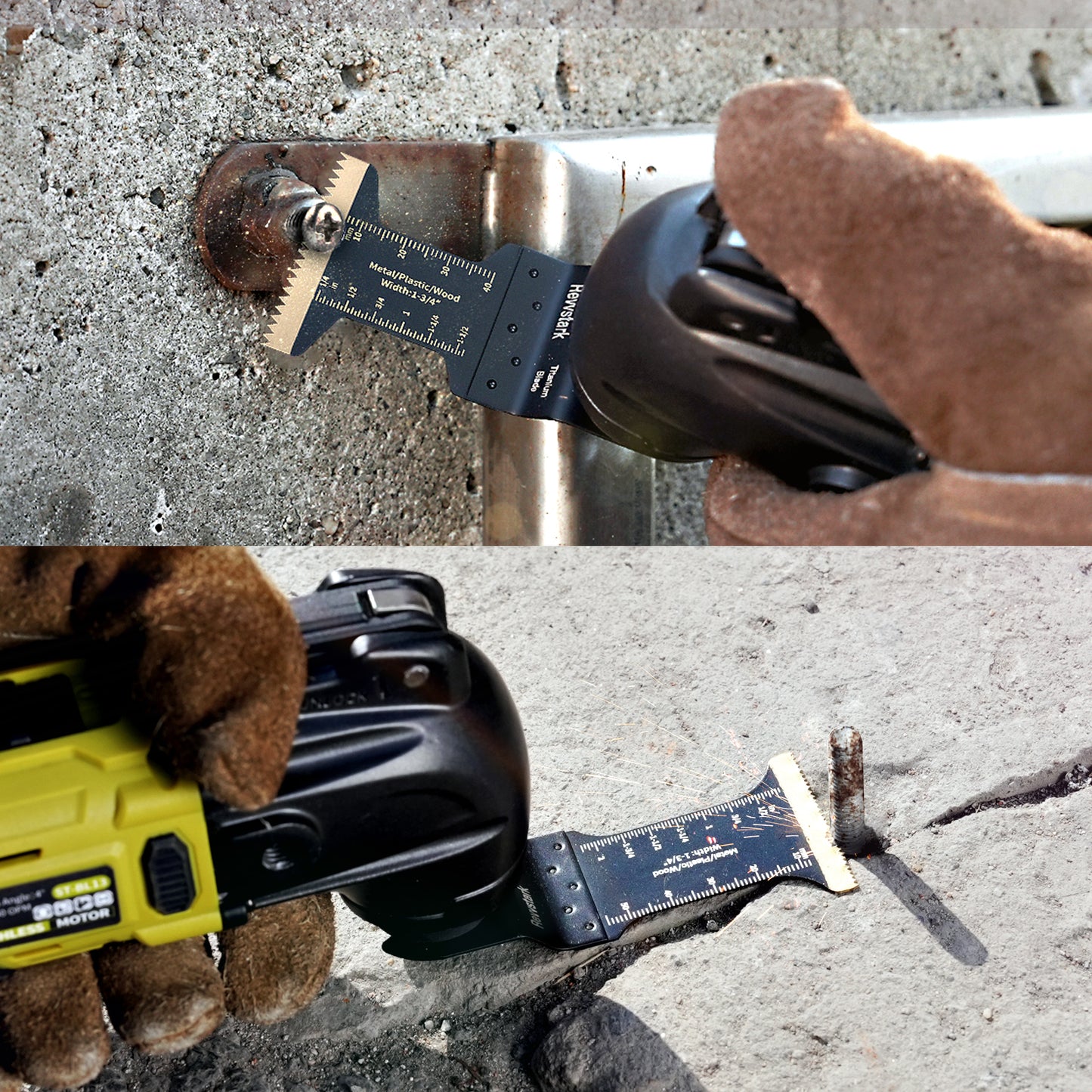 23PCS Titanium Oscillating Tool Blades, Revvstark Oscillating Saw Blades for Metal Nails Hard Material Wood Plastic, Multitool Blades Kits Fit for Dewalt Bosch Milwaukee Ryobi, with Storage Case