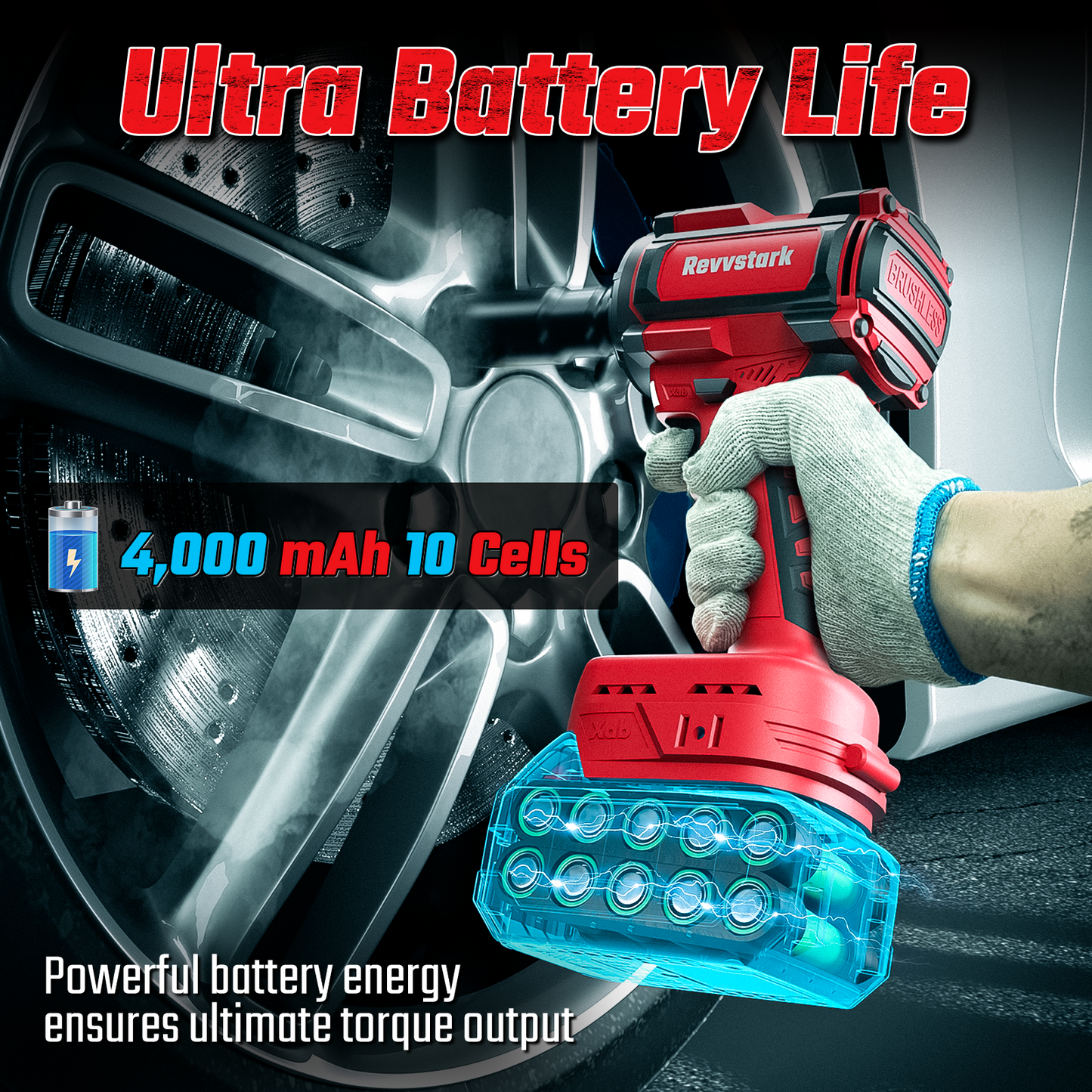 BL-16 Cordless Impact Wrench,1/2" Max Torque 480 Ft-lbs (650N.m)