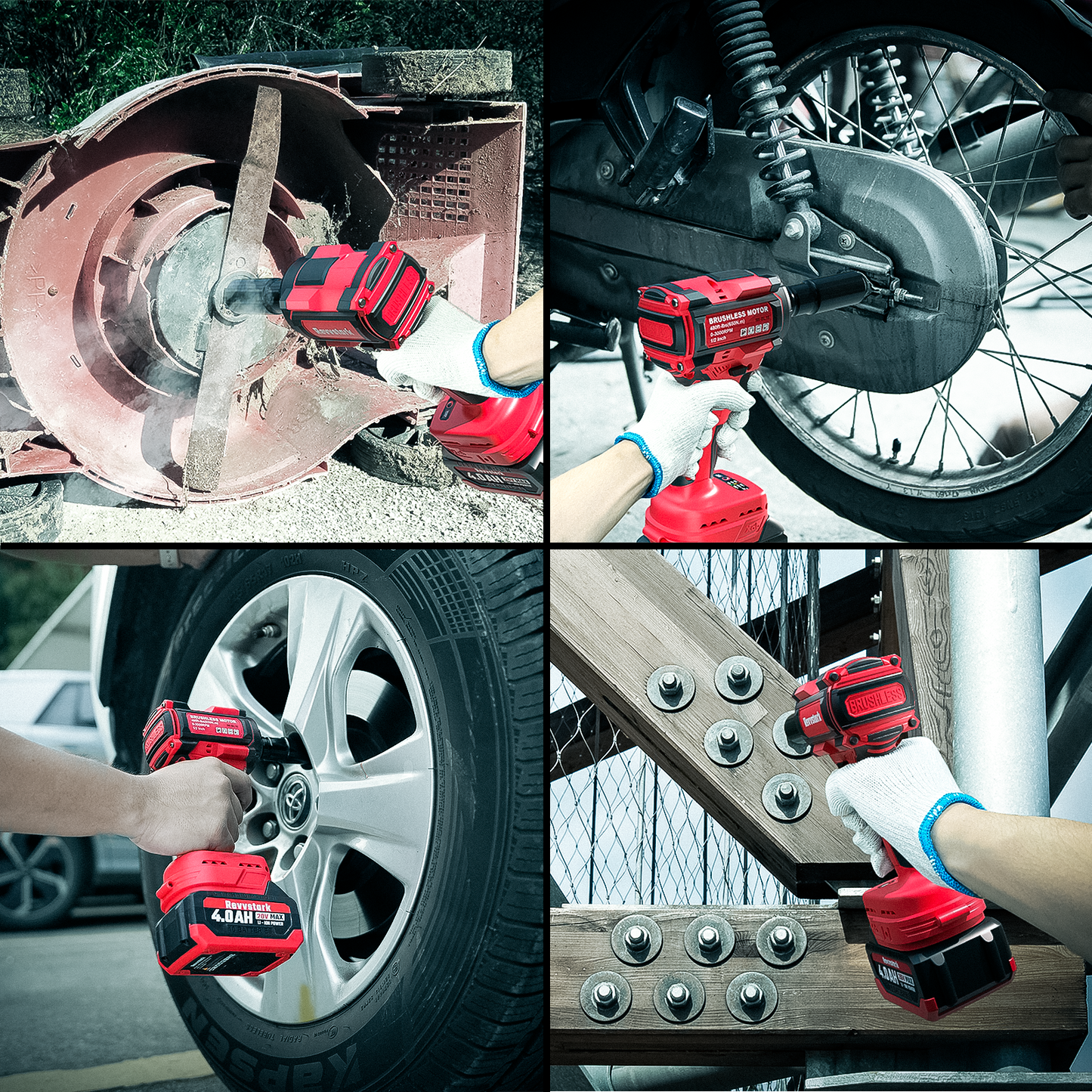 BL-16 Cordless Impact Wrench,1/2" Max Torque 480 Ft-lbs (650N.m)