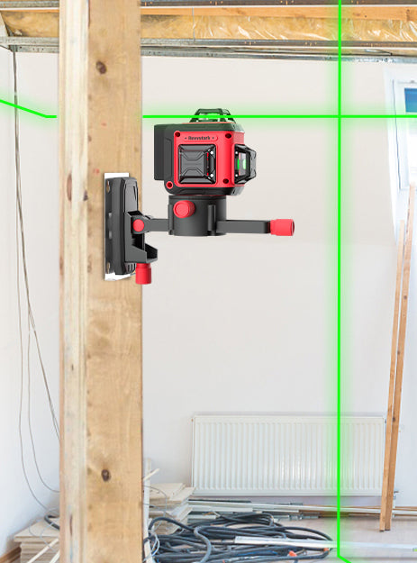 Laser Level Pro Kit, 3X360°Self-leveling Tool for Construction, Tiling Floor & Picture Hanging, 3D Cross Line Laser Level with Fine-tuning Bracket, 12 Lines level Tool with 2*2400mAh Battery