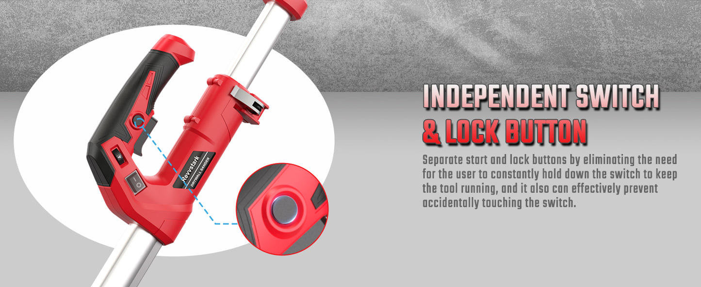 Drywall Sander, Electric Drywall Sander with Vacuum Dust Collection 7.33-Amp 880W, Floor Sanders 5 Variable Speed 500-1800RPM with LED Light, 10 Pcs Sanding Discs & 2 Pcs Grid Sandpaper