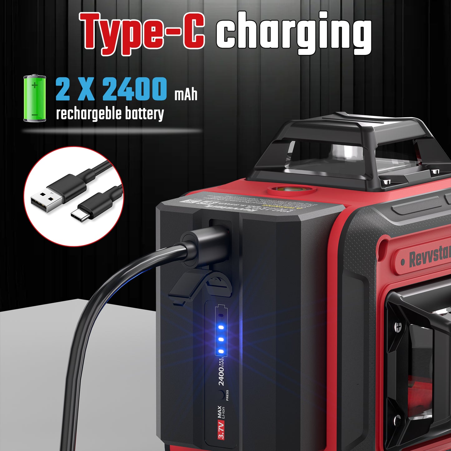 Laser Level Pro Kit, 3X360°Self-leveling Tool for Construction, Tiling Floor & Picture Hanging, 3D Cross Line Laser Level with Fine-tuning Bracket, 12 Lines level Tool with 2*2400mAh Battery