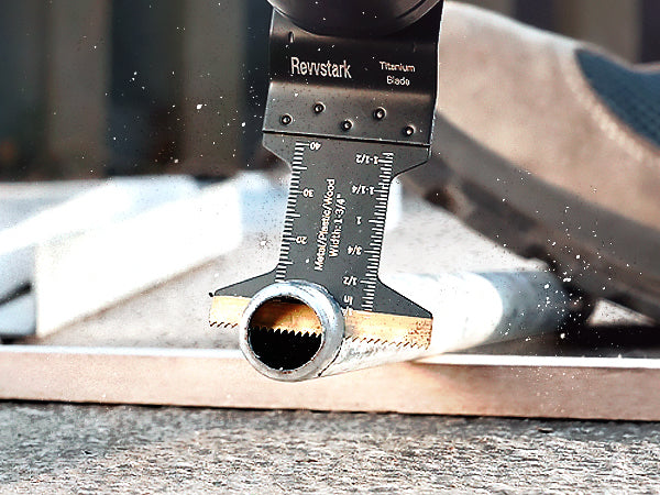 23PCS Titanium Oscillating Tool Blades, Revvstark Oscillating Saw Blades for Metal Nails Hard Material Wood Plastic, Multitool Blades Kits Fit for Dewalt Bosch Milwaukee Ryobi, with Storage Case