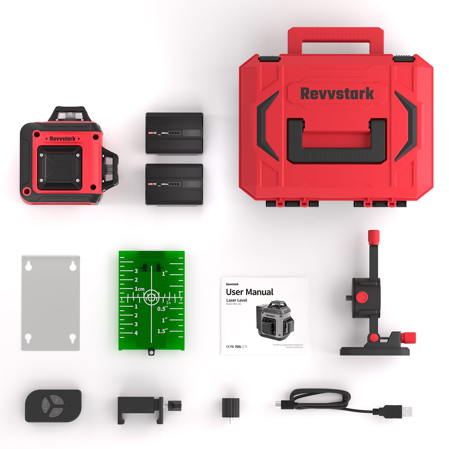 Laser Level Pro Kit, 3X360°Self-leveling Tool for Construction, Tiling Floor & Picture Hanging, 3D Cross Line Laser Level with Fine-tuning Bracket, 12 Lines level Tool with 2*2400mAh Battery