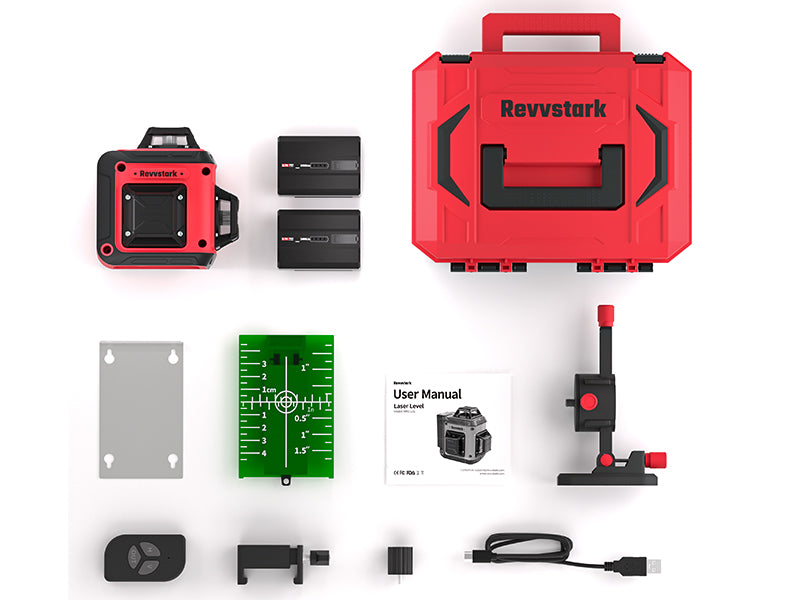 Laser Level Pro Kit, 3X360°Self-leveling Tool for Construction, Tiling Floor & Picture Hanging, 3D Cross Line Laser Level with Fine-tuning Bracket, 12 Lines level Tool with 2*2400mAh Battery