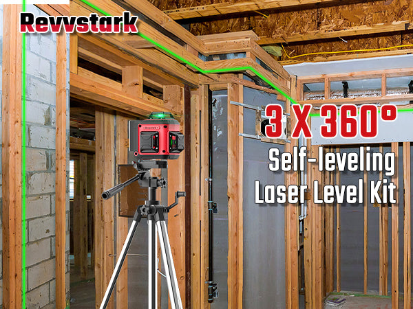 Laser Level Pro Kit, 3X360°Self-leveling Tool for Construction, Tiling Floor & Picture Hanging, 3D Cross Line Laser Level with Fine-tuning Bracket, 12 Lines level Tool with 2*2400mAh Battery