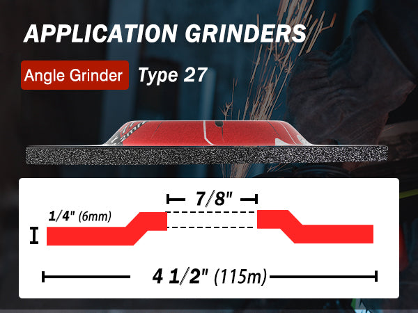 Revvstark 25 Pack Grinding Wheels 4-1/2 Inch, Grinder Wheel for General Purpose Metal & Stainless Steel, Aluminum Oxide Grinding Disc 4 1/2 for Angle Grinder, Depressed Center 4.5" * 1/4" * 7/8"