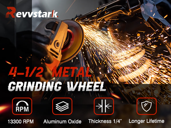 Revvstark 25 Pack Grinding Wheels 4-1/2 Inch, Grinder Wheel for General Purpose Metal & Stainless Steel, Aluminum Oxide Grinding Disc 4 1/2 for Angle Grinder, Depressed Center 4.5" * 1/4" * 7/8"