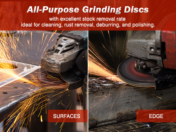 Revvstark 25 Pack Grinding Wheels 4-1/2 Inch, Grinder Wheel for General Purpose Metal & Stainless Steel, Aluminum Oxide Grinding Disc 4 1/2 for Angle Grinder, Depressed Center 4.5" * 1/4" * 7/8"