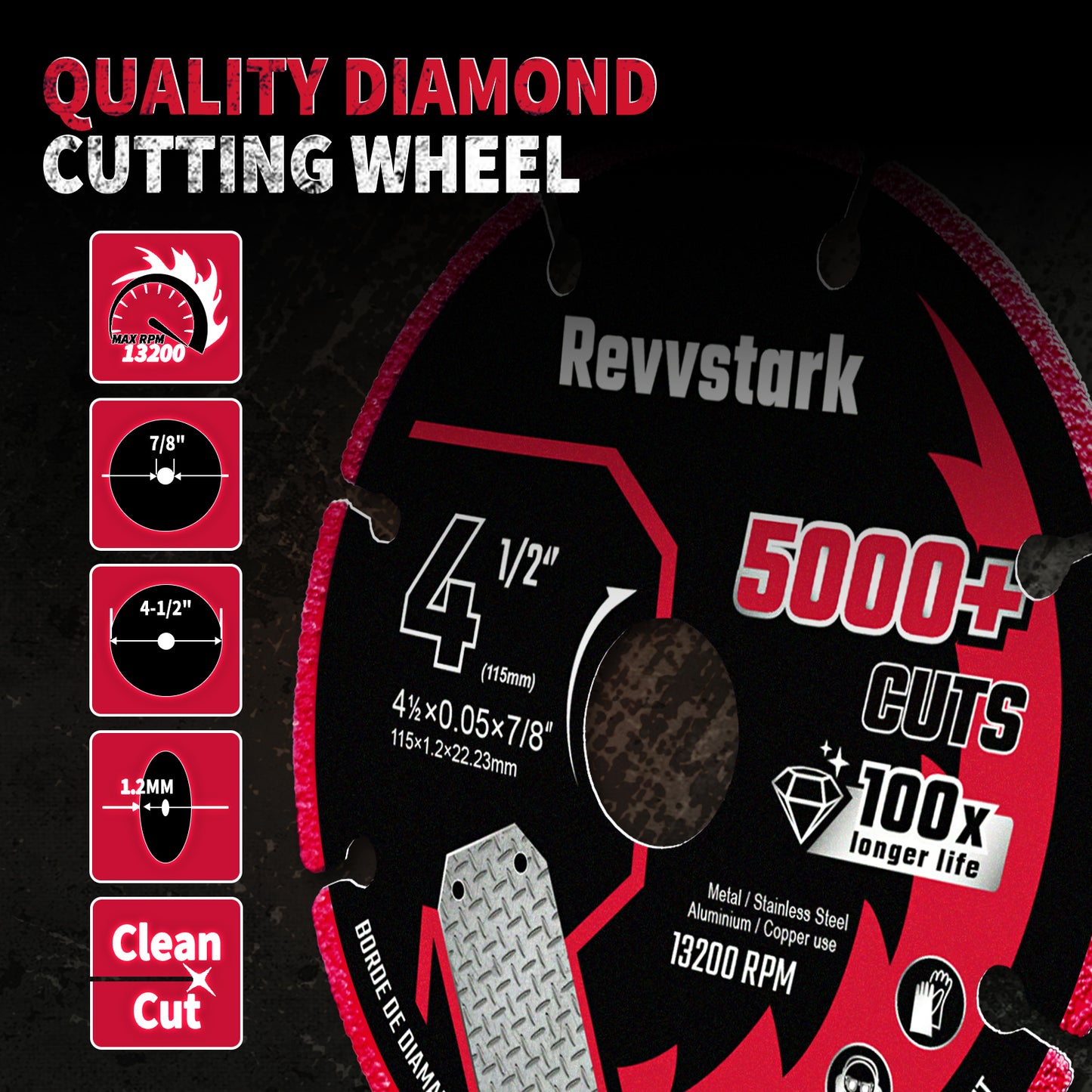 Diamond Cutting Wheel 3 Inch with 3/8" Arbor, Carbide Cutting Wheel, Angle Grinder Cutting Disc, Cut Off Wheel 3 Inch for Metal with 5000+ Cuts on Rebar, Steel, Iron and INOX