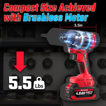 BL17 Cordless Impact Wrench, 1/2 inch Max Torque 600 Ft-lbs